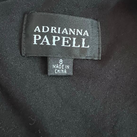 ADRIANNA PAPELL WOMENS BLACK TIERED RUFFLE CAP FORMAL COCKTAIL DRESS - Picture 11 of 13